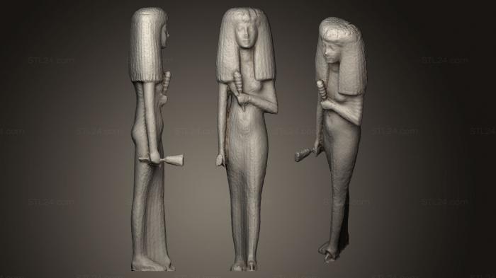 Египетские статуи и рельефы (Деревянная фигура, STKE_0074) 3D модель для ЧПУ станка